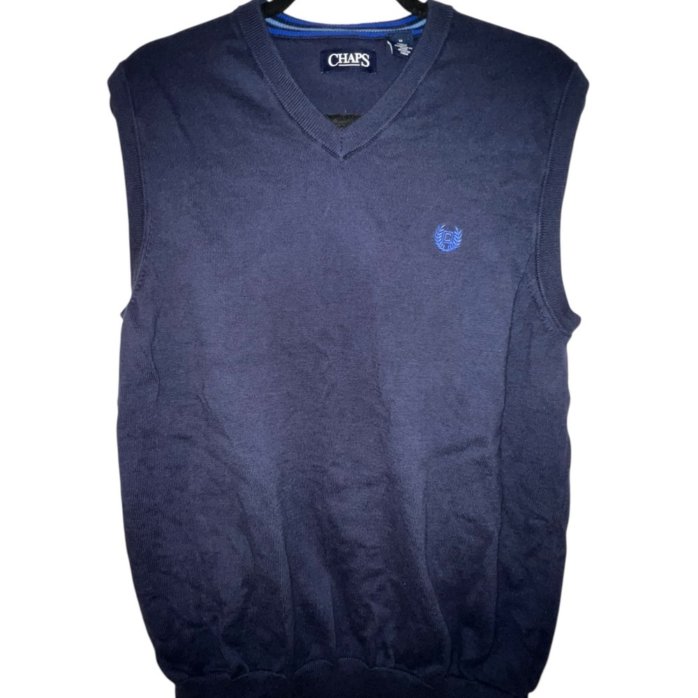 Chaps Men's Dark Blue V-Neck Sweater Vest